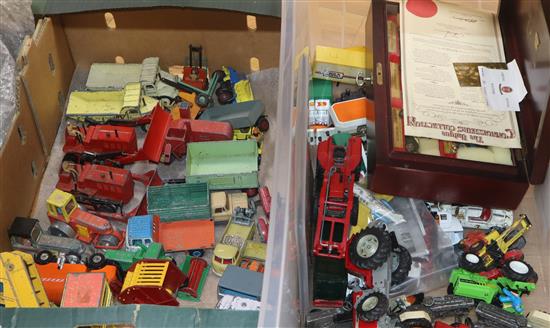 A quantity of mainly Dinky die cast vehicles and accessories